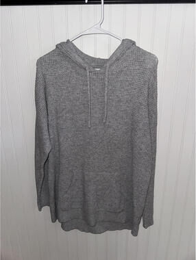 Natural Reflections Gray Knit Hoodie Sweater Medium